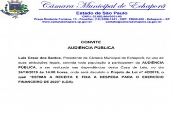 CONVITE AUDIÊNCIA PÚBLICA