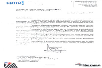 Câmara recebe resposta da CDHU